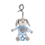 Educatief spelend pluche hondje met clip BABY MIX, blauw