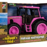 Roze tractor met licht- en geluidseffecten