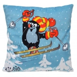 Kussen Mol met skithema 30x30 cm