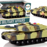 Militaire tank 1:32 bruin camouflage met geluiden en lichten