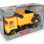 Gele kiepwagen Middle Truck 38 cm in doos