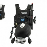 Politieset – pistool en helm met accessoires, kunststof 38 cm