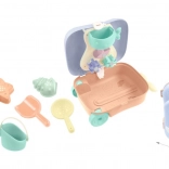 Koffertje met wieltjes en zandset met waterrad