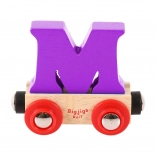 Houten wagon met de letter M BIGJIGS RAIL