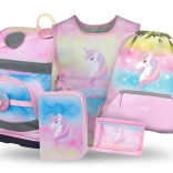 Baagl set Zippy Plus Rainbow Unicorn: boekentas, etui, zak, schort, portemonnee
