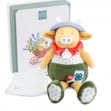 Doudou cadeau set koetje Aneth met deken groen 28 cm