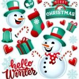 Opstrijkbare afbeeldingen winterse sneeuwman – klein vel