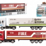 Vrachtwagen met oplegger – metalen cabine, freewheel, 19 cm