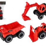 Set van 3 kunststof bouwvoertuigen 15–19 cm met vrijloop