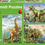 Schmidt puzzel Dinosaurusavontuur 3×48 stukjes