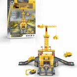 Bouwparkeerplaats met kraan en accessoires