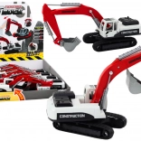 Metalen rood-wit rupsbandgraafmachine