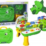 DIY kindertafel met koffertje DINOSAUR en accu-boormachine, 249 onderdelen