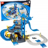 PolitiegaraGe met station, 3 verdiepingen met lift, auto’s en helikopter, 74 delen