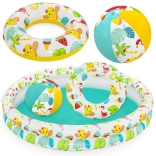 Opblaasbaar kinderzwembad 3-in-1 met zwemband en bal BESTWAY 122 cm