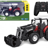 Rode radiografisch bestuurbare tractor 2,4 GHz met bewegende laadbak 1:24