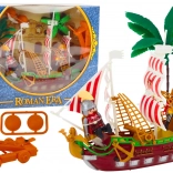 Romeins schip met licht en geluid met katapult en palmbomen