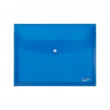 Envelopmap met drukknoop A4 Opaline, blauw, set van 5