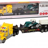 Op afstand bestuurbare vrachtwagen met oplegger 60 cm en graafmachine met verlichting