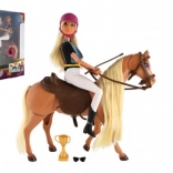 Jockey-pop met paard ANLILY, gearticuleerd, met accessoires