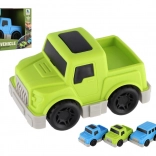Mini plastic autotje met terugtrekmotor 9 cm – 4 soorten