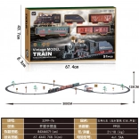 Retro treintje met rook, licht en geluiden