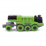 Elektrische locomotief Bigjigs Rail Flying Scotsman groen