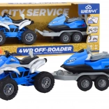 speelgoedset quad met aanhanger en waterscooter