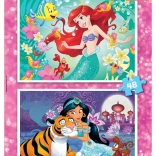 EDUCA Puzzel Disney prinsessen: Ariël en Jasmine 2x48 stukjes