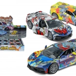 Metalen autootje met terugtrekmotor 12 cm