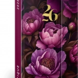 Magnetische weekagenda Paarse bloemen 2026, 11 x 16 cm