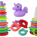 Kleurige stapeltoren eenhoorn – 13 ringen