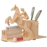 Woodcraft Houten 3D-puzzel Pennenhouder Paardenrace