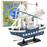 Model verzamel-vissersboot Flying Lady blauw 24x23 cm