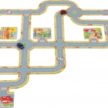 GOKI Vloerracebaan – 45 delen + 2 metalen autootjes