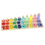 Houten educatieve sorter en telraam 2-in-1 Montessori 13 × 36 cm