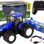 Op afstand bestuurbare tractor 1:24 Blue Disc Aggregate Metal