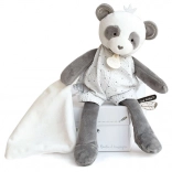Doudou Cadeau pluche panda met deken 28 cm