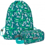 Školní set MINECRAFT Silver Creeper – etui en gymschoenenzak