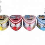 Blikken hartvormige spaarpot met slot, 8 × 7 cm, meerdere kleuren