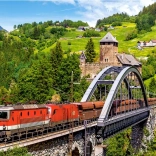 Puzzle CASTORLAND Trein op de brug 500 stukjes