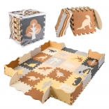 Schuimrubberen kinderpuzzelmat dinosaurussen 143 × 143 cm, 36 stuks