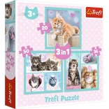 Puzzel 3-in-1 – schattige dieren TREFL