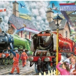 Puzzel House of Puzzles Vertrek van treinen 1000 stukjes