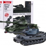 Op afstand bestuurbare tanks T‑34 vs Tiger op schaal 1:28 – gevechtset 2,4 GHz