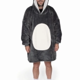 Warme TV hoodie-deken Pinguïn met capuchon