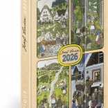 Wekelijkse magnetische agenda Josef Lada 2026, 11 x 16 cm