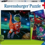 Puzzle RAVENSBURGER dinosaurussen in de ruimte 3×49 stukjes