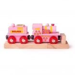 Roze locomotief met tender BIGJIGS Rail