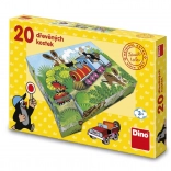 Houten afbeeldingsblokjes Mol en vervoer 20 stuks